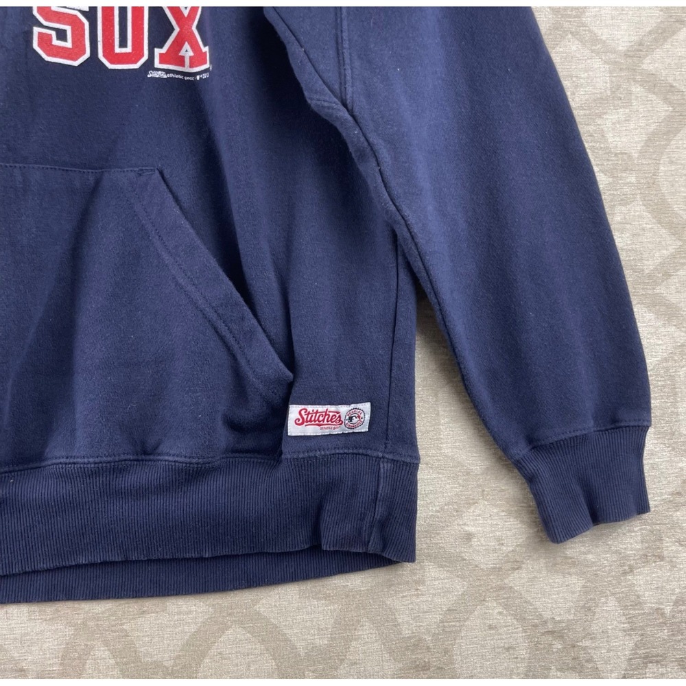 Stitches Boston Red Sox Mens Large Navy Blue Pullover‎ Hoodie MLB Cotton Blend - Picture 6 of 8